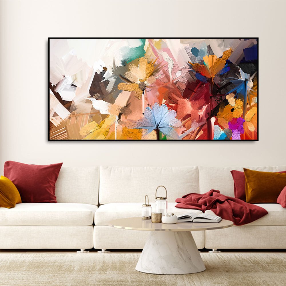Abstract Colorful Floral Flower art Canvas Wall Painting - Decor Smart