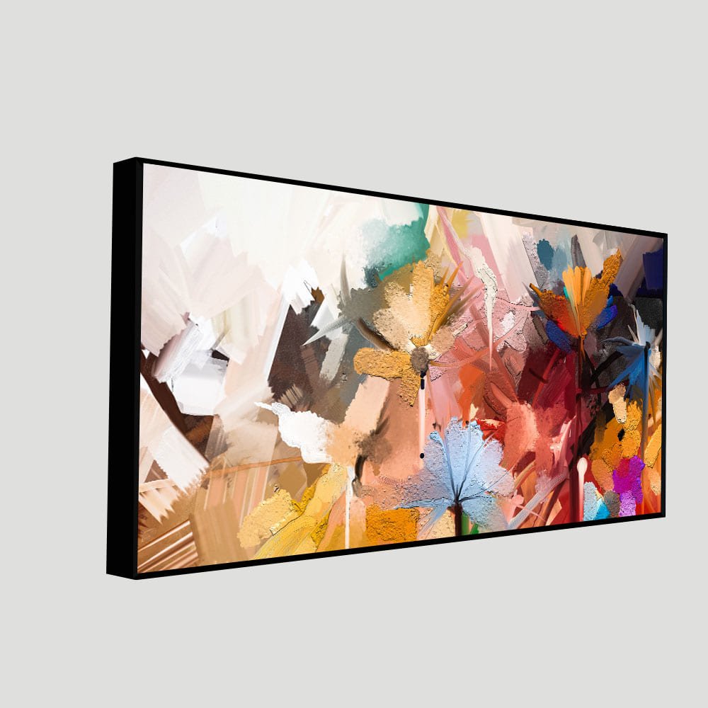 Abstract Colorful Floral Flower art Canvas Wall Painting - Decor Smart