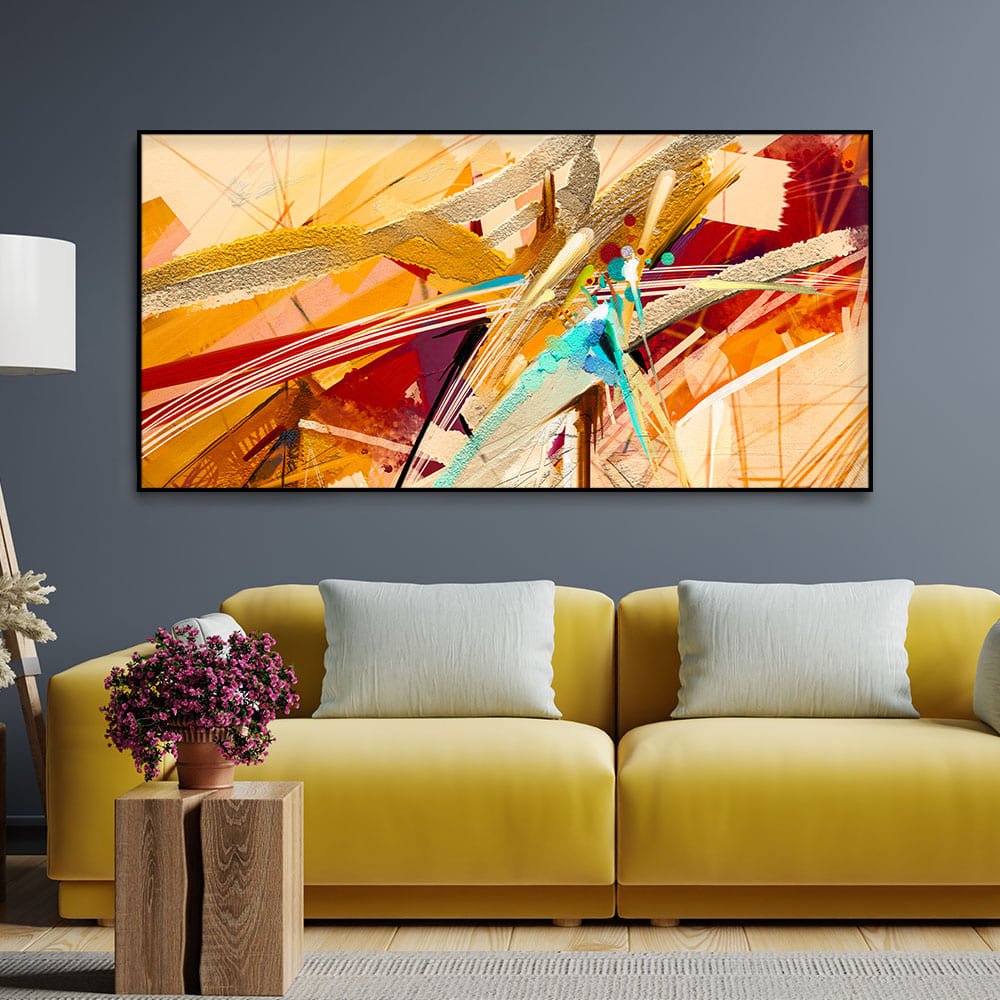Abstract Colorful Oil Texture Canvas Wall Painting - Decor Smart