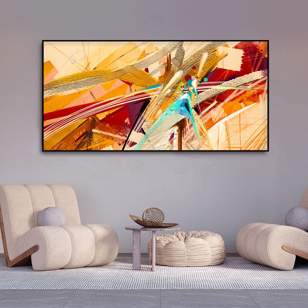 Abstract Colorful Oil Texture Canvas Wall Painting - Decor Smart