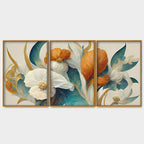 Abstract Colorful Spring Flower Texture Art Floating Canvas Wall Painting Set of Three