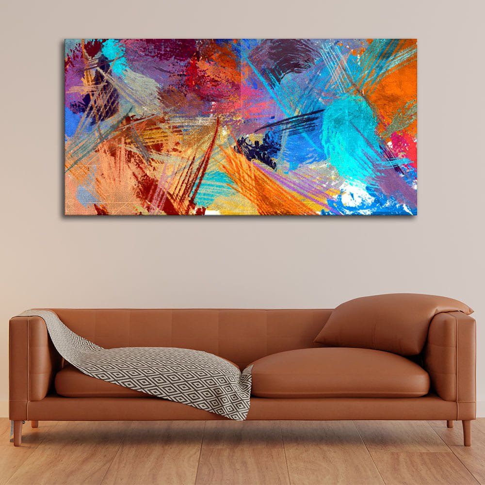 Abstract Colorful Textured Art Premium Canvas Wall Painting - Decor Smart