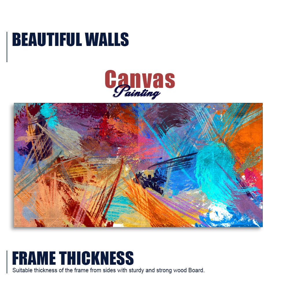 Abstract Colorful Textured Art Premium Canvas Wall Painting - Decor Smart