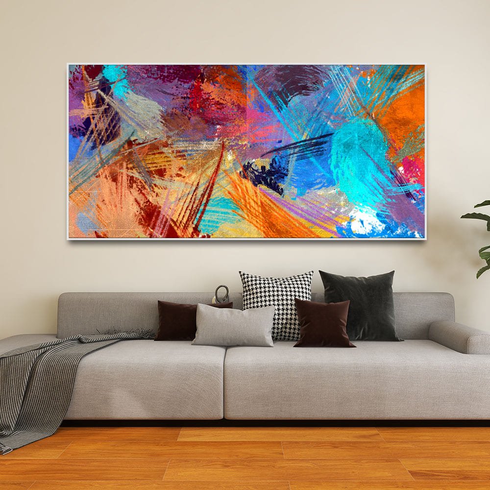 Abstract Colorful Textured Art Premium Canvas Wall Painting - Decor Smart