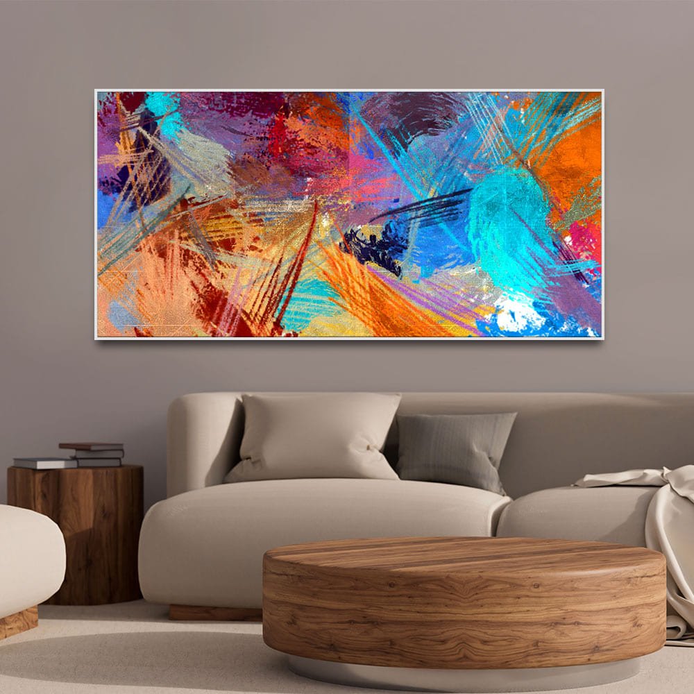 Abstract Colorful Textured Art Premium Canvas Wall Painting - Decor Smart