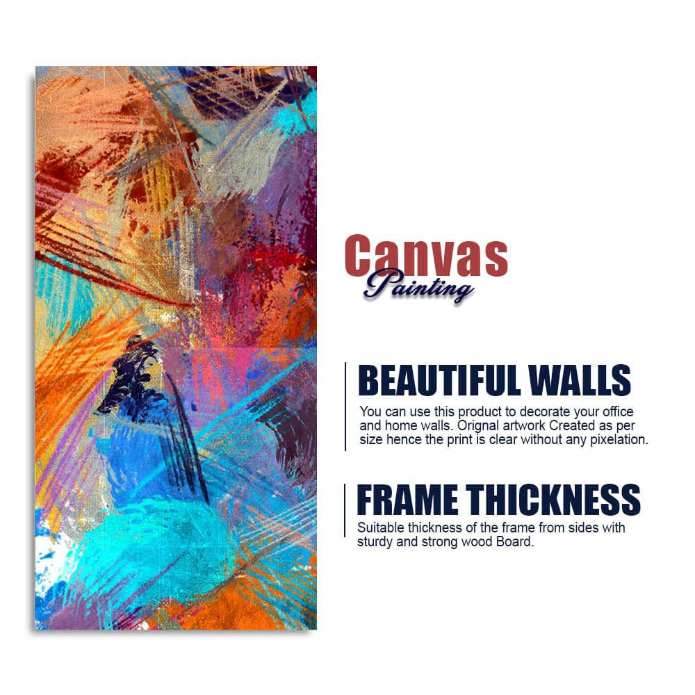 Abstract Colorful Textured Design Art Premium Canvas Wall Painting - Decor Smart
