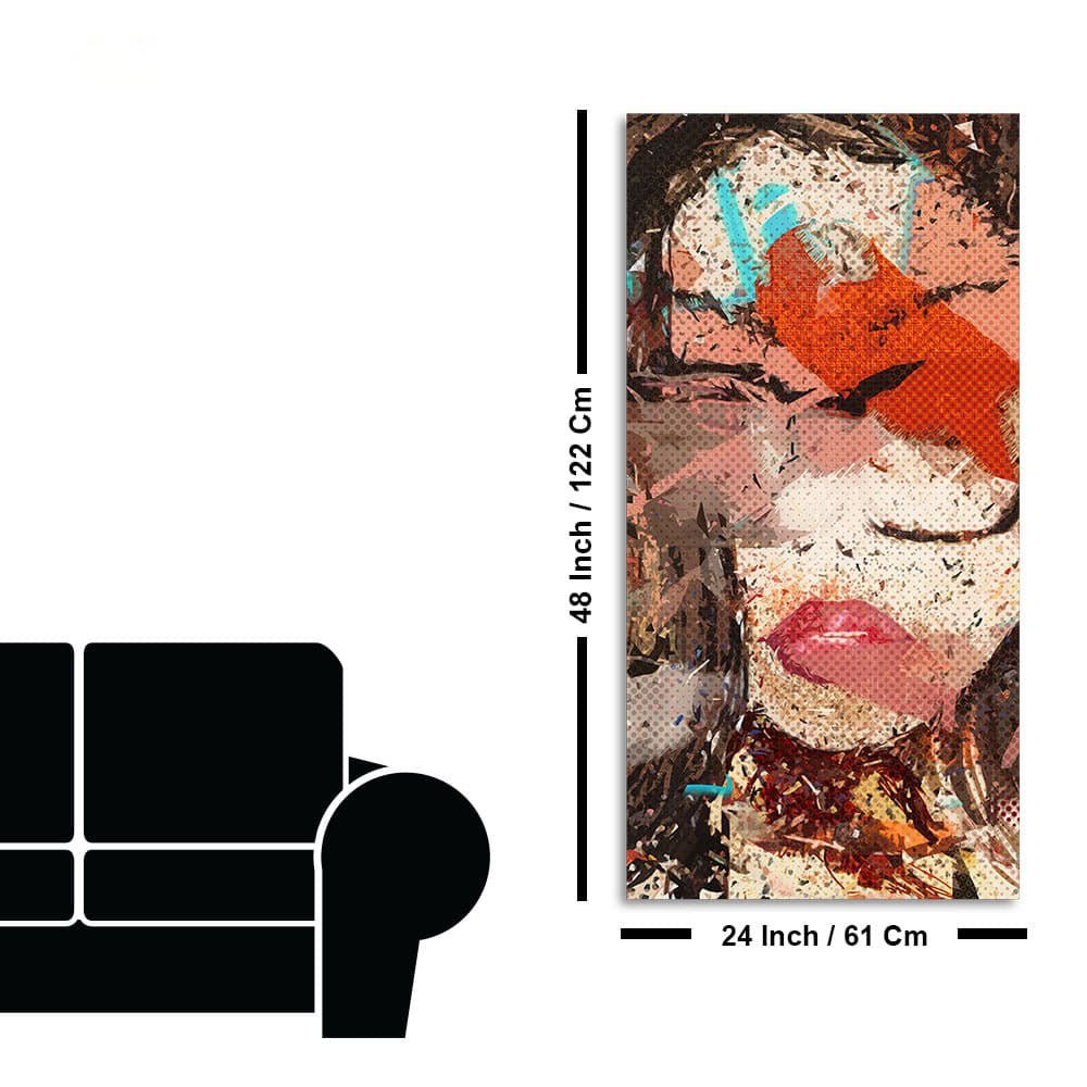 Abstract Colorful Women Textured Art Canvas Wall Painting - Decor Smart