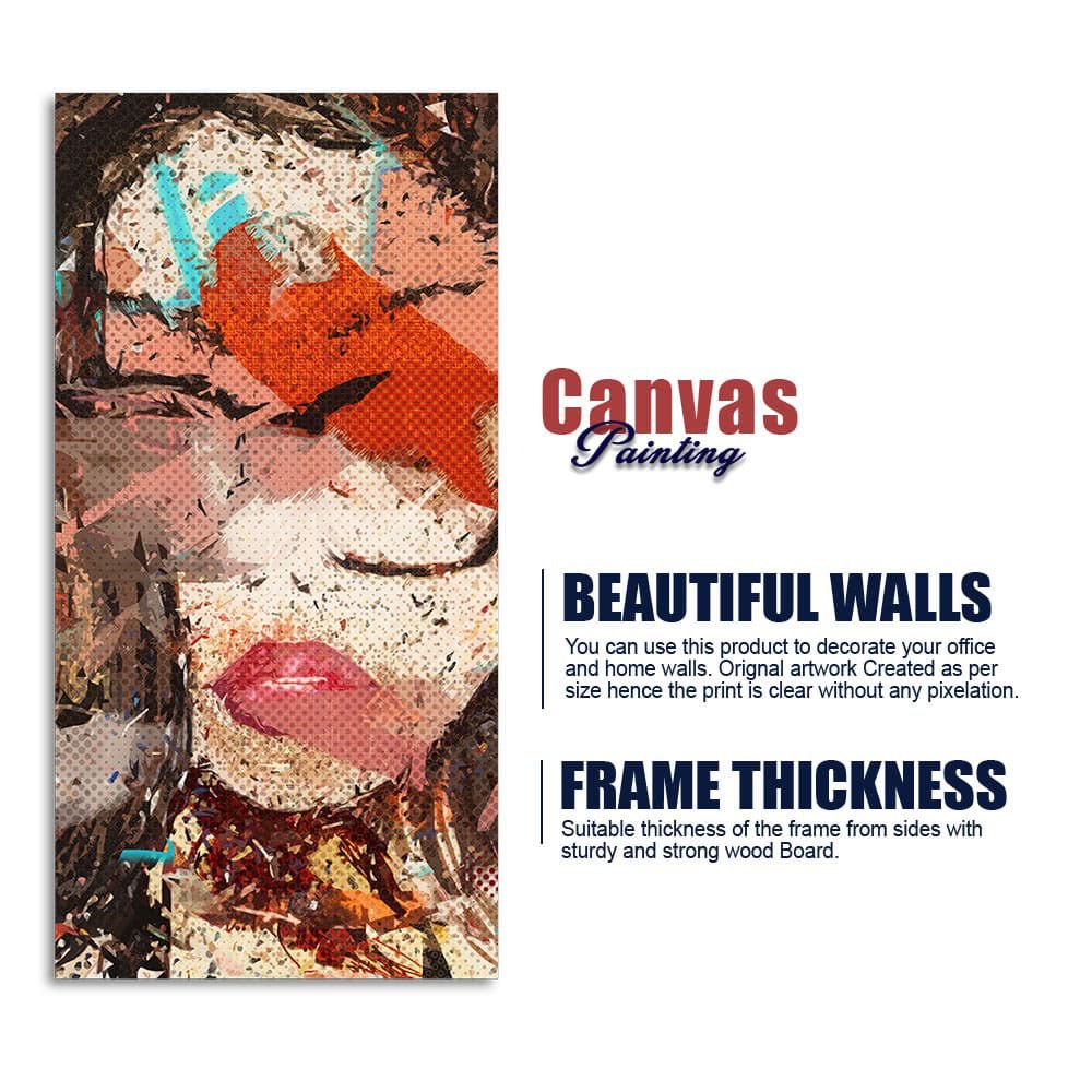 Abstract Colorful Women Textured Art Canvas Wall Painting - Decor Smart
