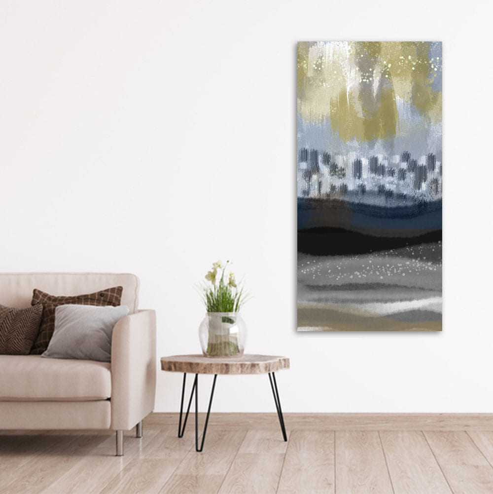 Abstract Dark Gray Splash Background Canvas Wall Painting - Decor Smart