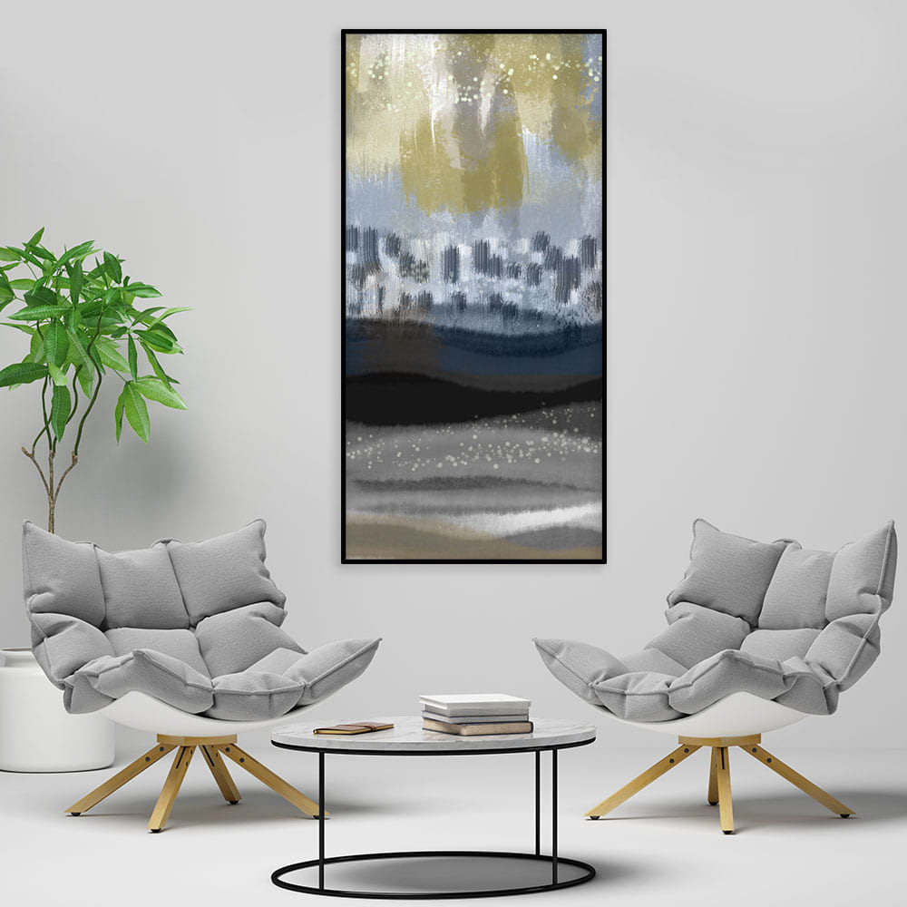 Abstract Dark Gray Splash Background Canvas Wall Painting - Decor Smart