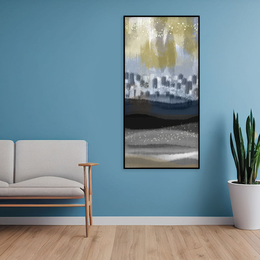Abstract Dark Gray Splash Background Canvas Wall Painting - Decor Smart