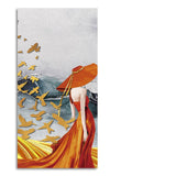 Abstract Fashion Woman in Golden Dress Canvas Wall Painting - Decor Smart