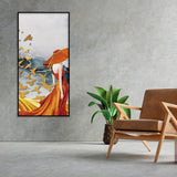 Abstract Fashion Woman in Golden Dress Canvas Wall Painting - Decor Smart