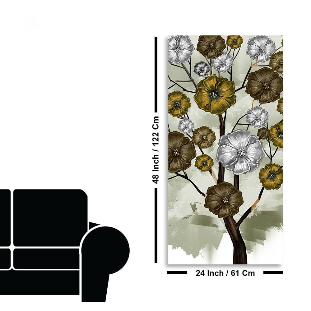 Abstract Flowers Designer Art Canvas Wall Painting - Decor Smart