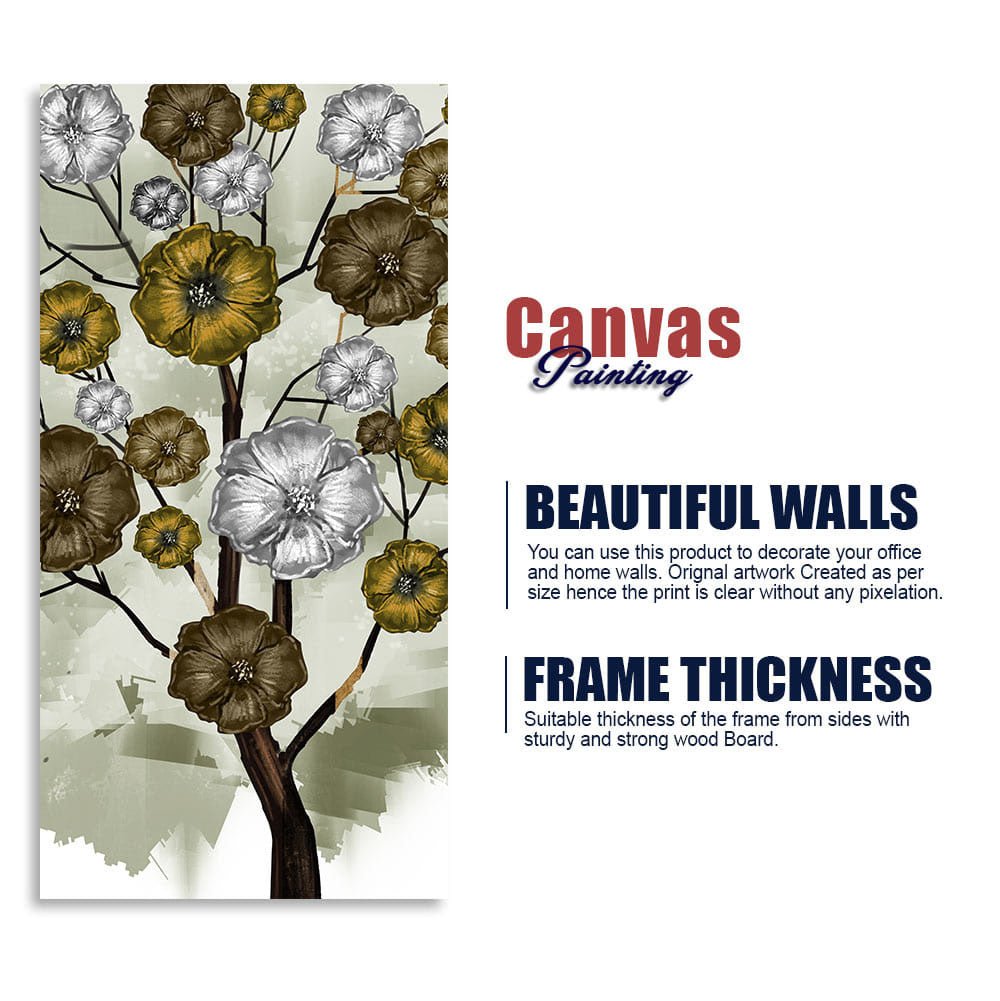 Abstract Flowers Designer Art Canvas Wall Painting - Decor Smart
