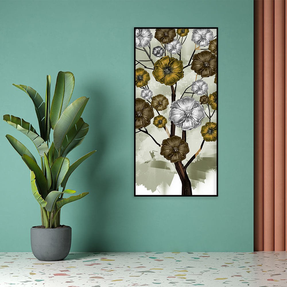 Abstract Flowers Designer Art Canvas Wall Painting - Decor Smart