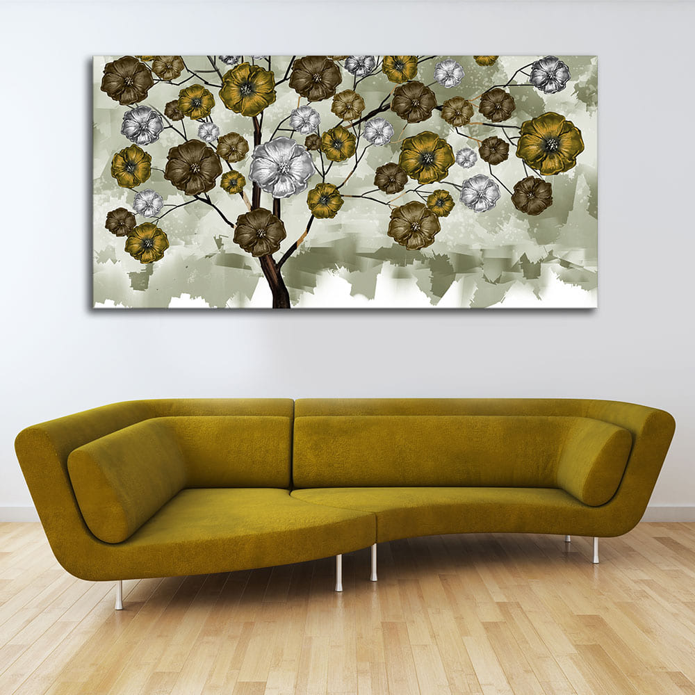 Abstract Flowers Designer Art Premium Canvas Wall Painting - Decor Smart