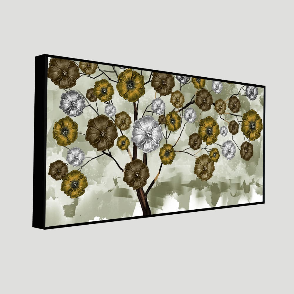 Abstract Flowers Designer Art Premium Canvas Wall Painting - Decor Smart
