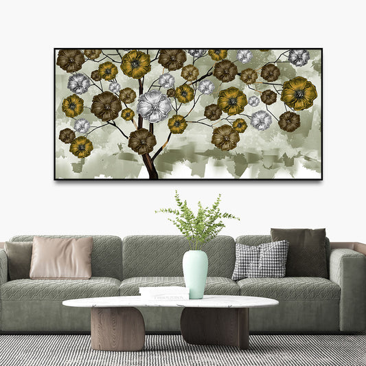 Abstract Flowers Designer Art Premium Canvas Wall Painting - Decor Smart