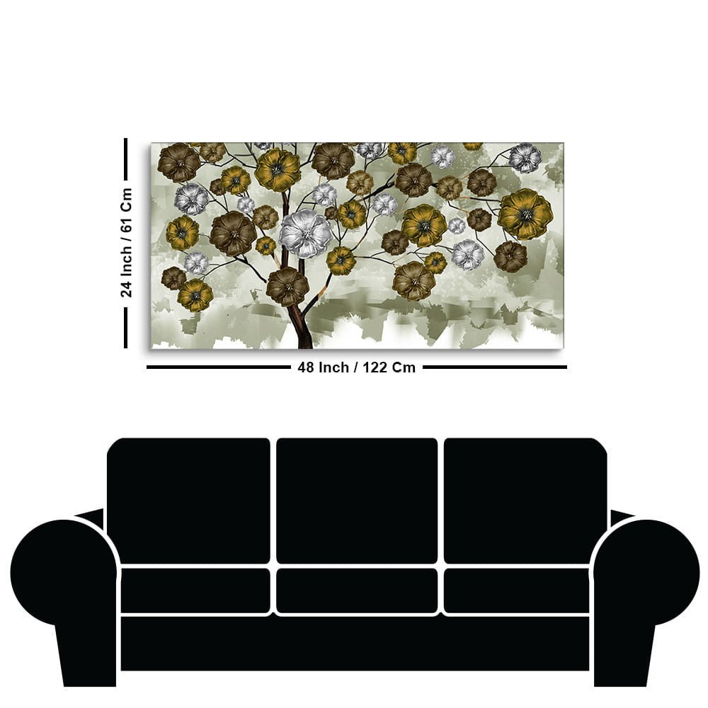 Abstract Flowers Designer Art Premium Canvas Wall Painting - Decor Smart
