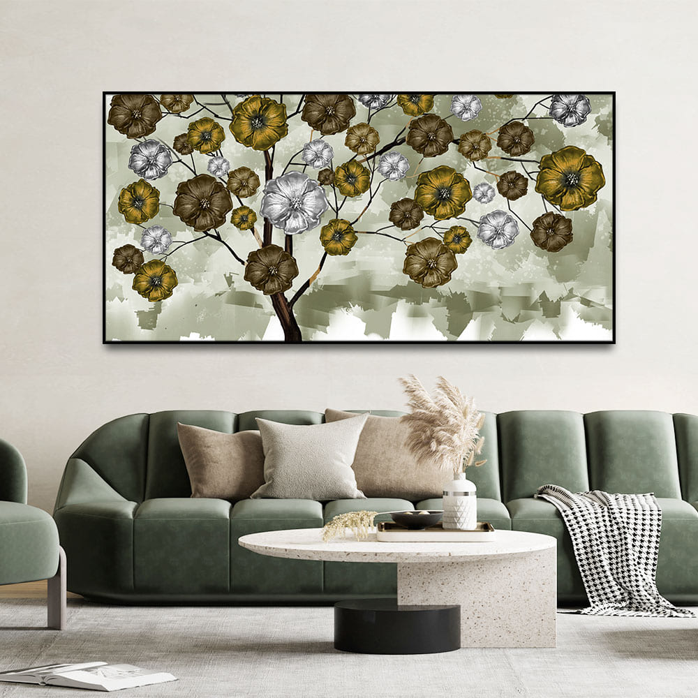 Abstract Flowers Designer Art Premium Canvas Wall Painting - Decor Smart