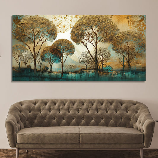 Abstract Forest Tree Artistic Art Canvas Wall Painting - Decor Smart