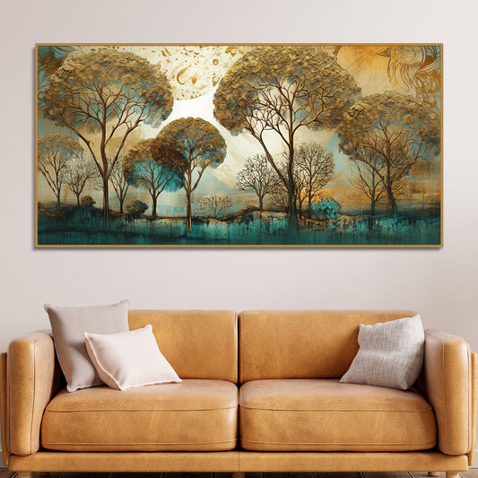 Abstract Forest Tree Artistic Art Canvas Wall Painting - Decor Smart