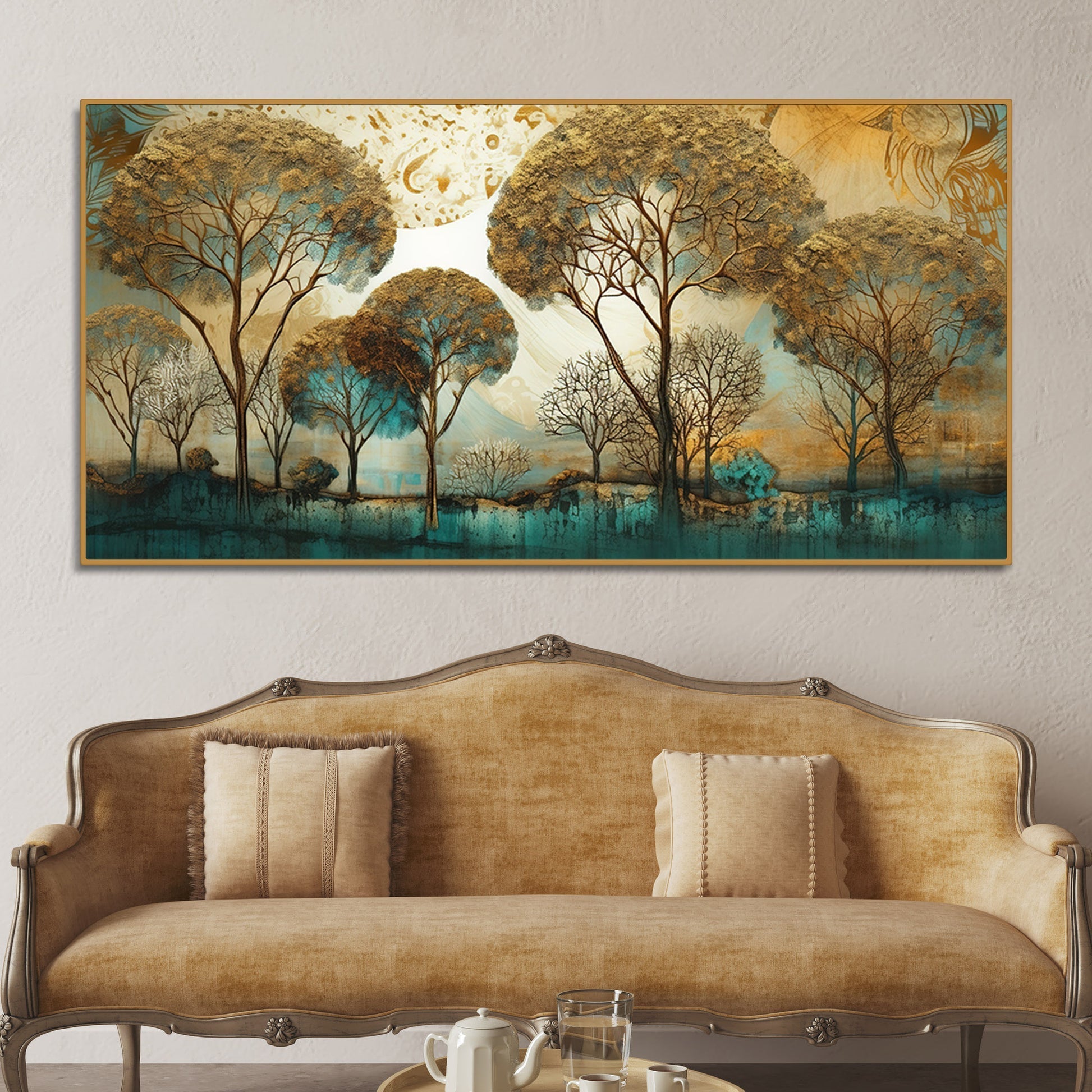 Abstract Forest Tree Artistic Art Canvas Wall Painting - Decor Smart
