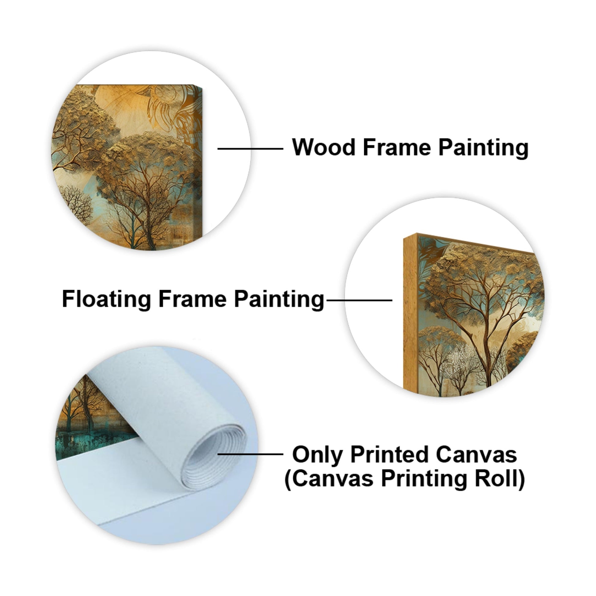 Abstract Forest Tree Artistic Art Canvas Wall Painting - Decor Smart