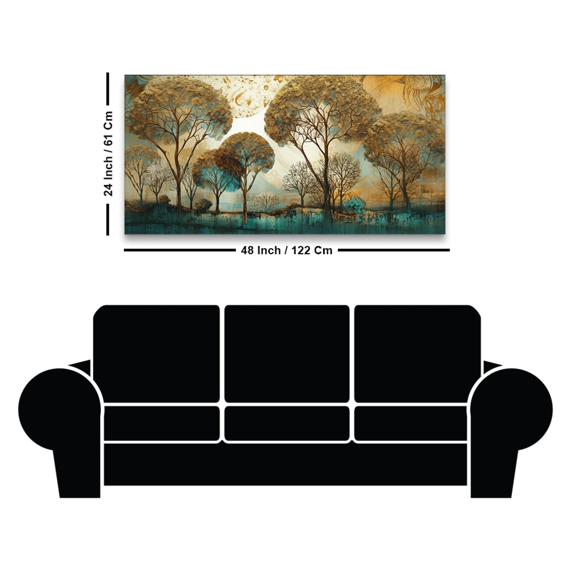 Abstract Forest Tree Artistic Art Canvas Wall Painting - Decor Smart