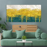 Abstract Forest with Golden Tree Premium Canvas Wall Painting - Decor Smart