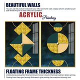 Abstract Geometry Shapes Art Acrylic Floating Wall Painting Set Of 2 - Decor Smart