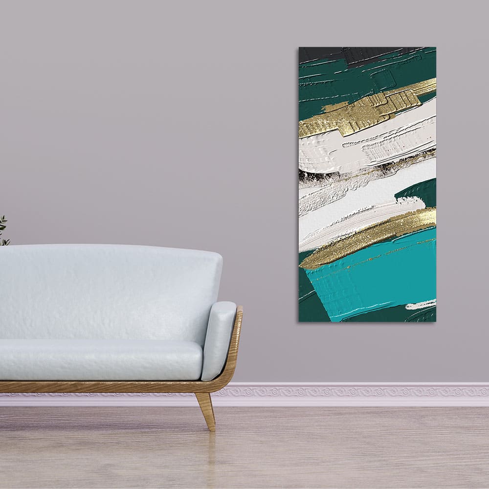 Abstract Golden and White Textured Canvas Wall Painting - Decor Smart