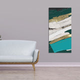 Abstract Golden and White Textured Canvas Wall Painting - Decor Smart