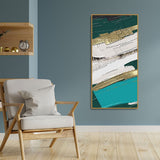 Abstract Golden and White Textured Canvas Wall Painting - Decor Smart