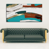 Abstract Golden and White Textured Premium Canvas Wall Painting - Decor Smart