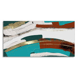 Abstract Golden and White Textured Premium Canvas Wall Painting - Decor Smart