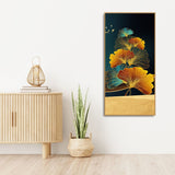 Abstract Golden Plant Leaves Canvas Wall Painting - Decor Smart