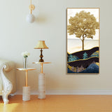 Abstract Golden Tree Premium Canvas Wall Painting - Decor Smart