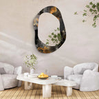 Abstract Irregular Acrylic Wall Mirror with Smoky Frame