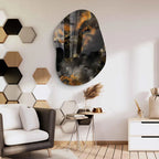 Abstract Irregular Acrylic Wall Mirror with Smoky Frame