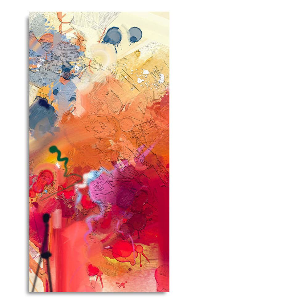Abstract Orange Multicolor Pink Art Premium Canvas Wall Painting - Decor Smart