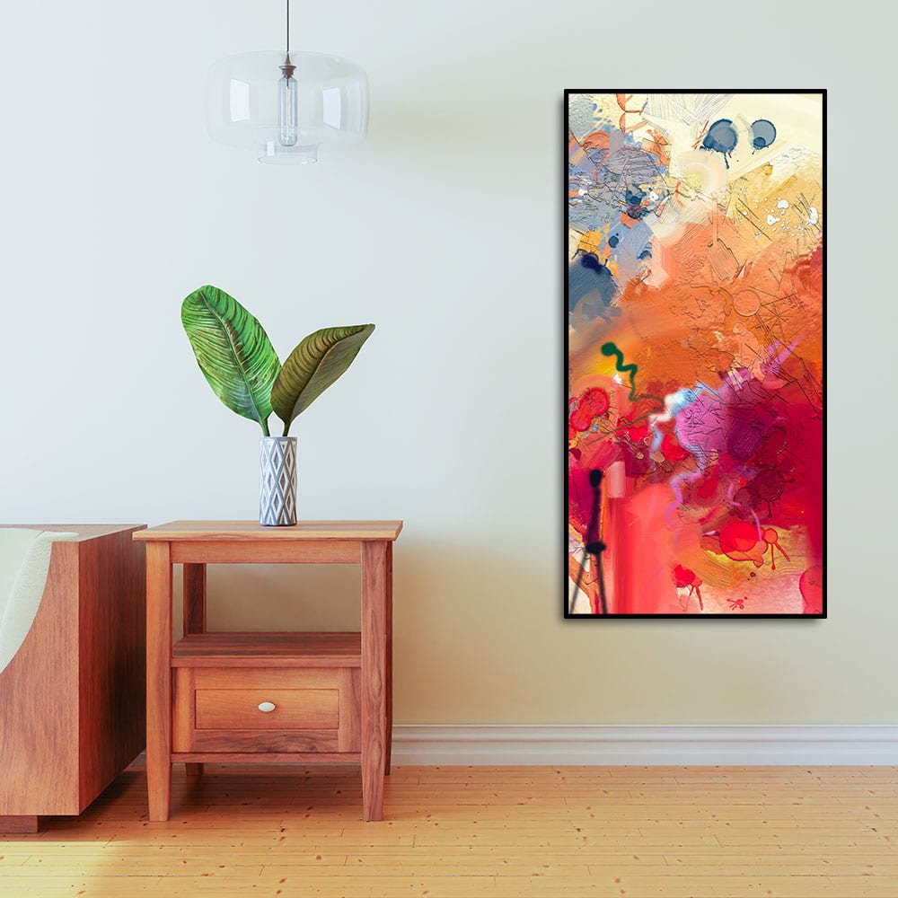 Abstract Orange Multicolor Pink Art Premium Canvas Wall Painting - Decor Smart