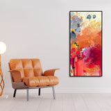 Abstract Orange Multicolor Pink Art Premium Canvas Wall Painting - Decor Smart