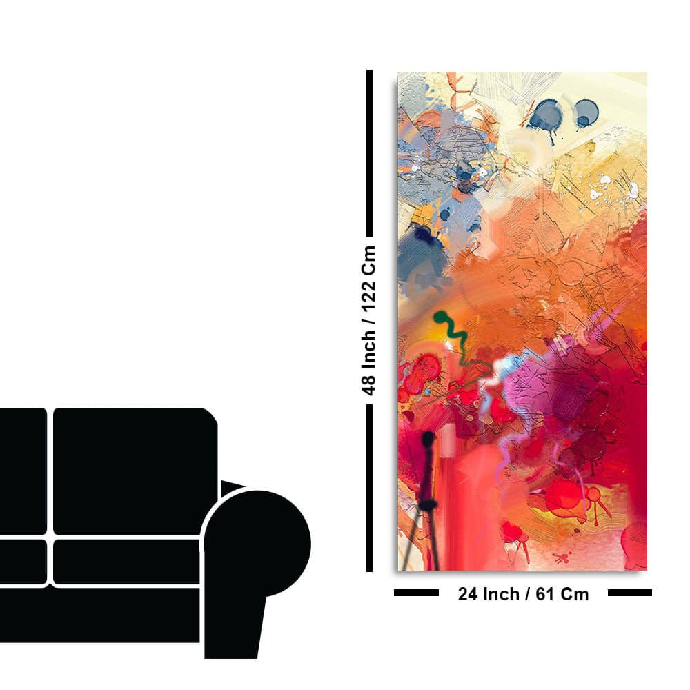 Abstract Orange Multicolor Pink Art Premium Canvas Wall Painting - Decor Smart