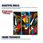 Abstract Pattern Faces Canvas Wall Painting Set of 3 Pieces