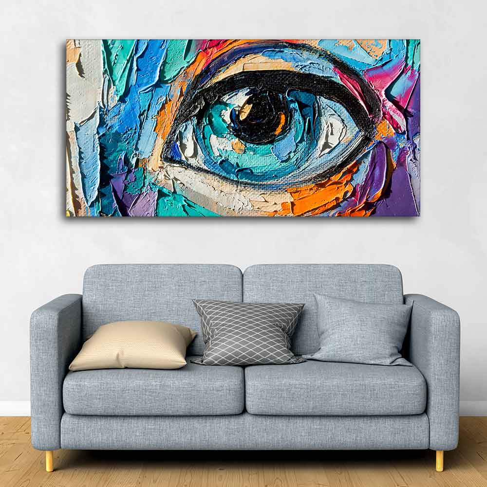 Abstract Picture of a Beautiful Girl's Eye Canvas Wall Painting - Decor Smart