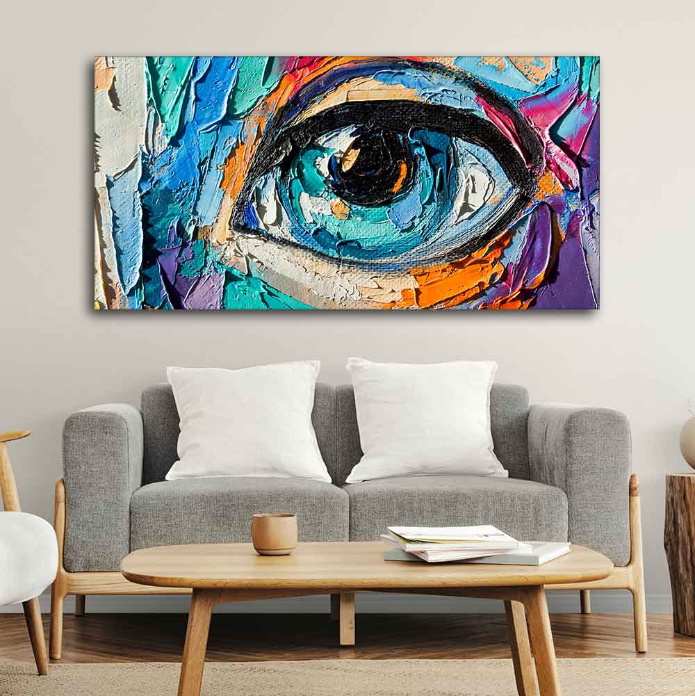 Abstract Picture of a Beautiful Girl's Eye Canvas Wall Painting - Decor Smart