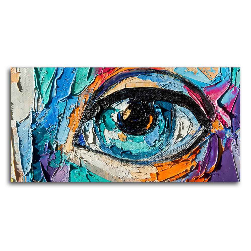 Abstract Picture of a Beautiful Girl's Eye Canvas Wall Painting - Decor Smart
