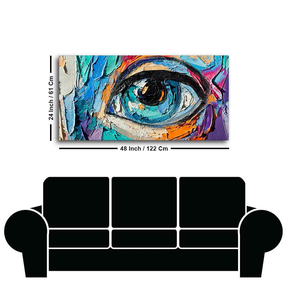 Abstract Picture of a Beautiful Girl's Eye Canvas Wall Painting - Decor Smart
